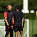 Massimiliano Allegri and Christopher Nkunku (Photo Credit: AC Milan via X)