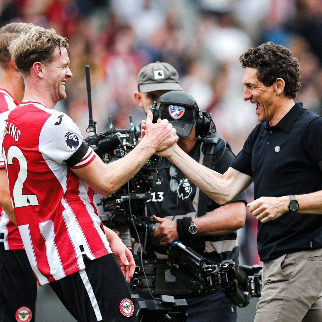 Nathan Collins and Keith Andrews (Photo Credit: Brentford Media)