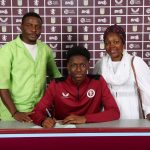Jamal Jimoh-Aloba and family. (Photo Credit: Aston Villa Media).