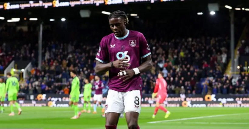 Lesley Ugochukwu enjoys his goal. (Photo Credit: Burnley Media).