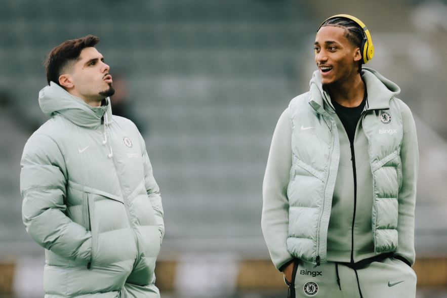 Pedro Neto and Joao Pedro at Saint James Park. (Photo Credit: Chelsea Media).