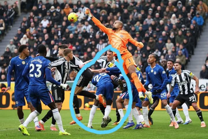 Photo Shows Caicedo Protecting Robert Sánchez During Chelsea vs Newcastle Clash - Photo Credit : Lady Miracle, Facebook