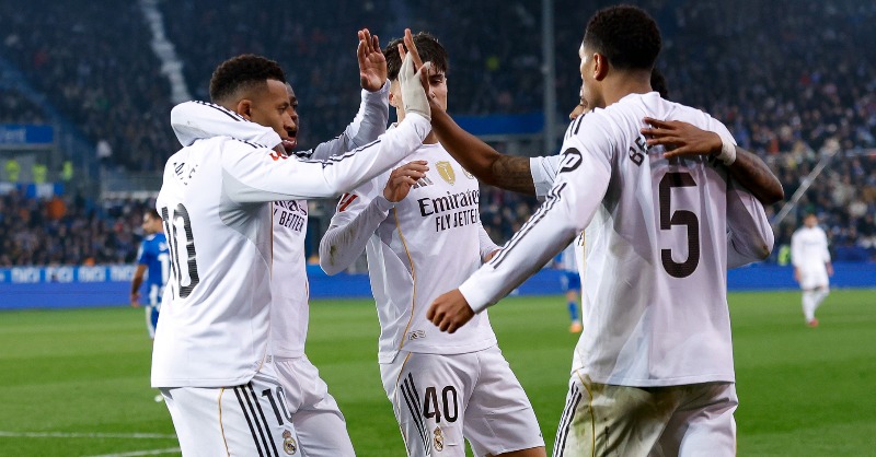 Real Madrid players celebrate a goal. (Photo Credit: Real Madrid Media).