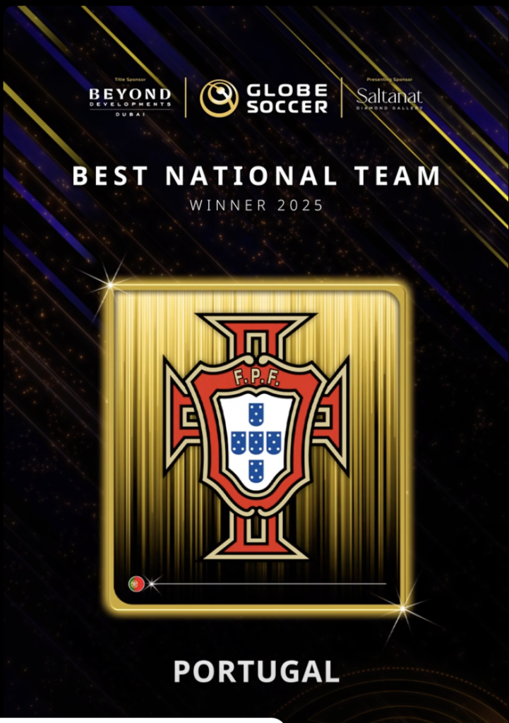 Portugal Win Globe Soccer Award for Best National Team of the Year 2025 - Photo Credit : Globesoccer, Instagram