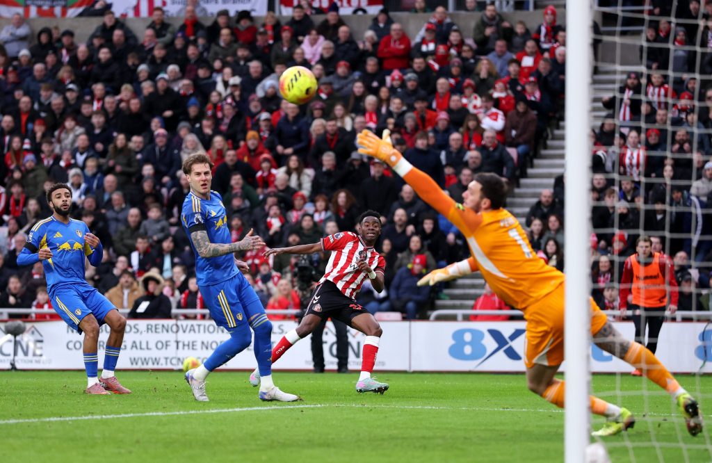 Simon Adingra scores a beautiful goal. (Photo Credit: Sunderland Media).