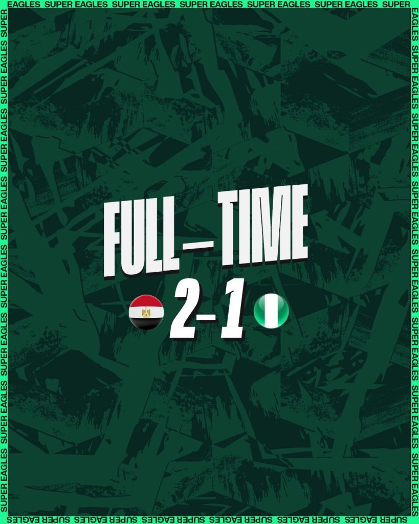 Super Eagles Fall 2–1 to Egypt in Cairo Friendly - Photo Credit : Super Eagles X