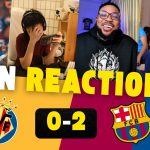Villarreal v Barcelona fan reactions. (Photo Credit: Softfootball Media).