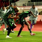 Wilfred Ndidi Recreates Kanu Nwankwo’s Iconic Atlanta ’96 Celebration After First Super Eagles Goal - Photo Credit : Super Eagles, X