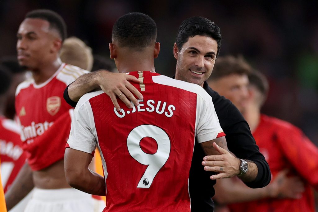 Mikel Arteta and Gabriel Jesus (Photo Credit: Arsenal website)