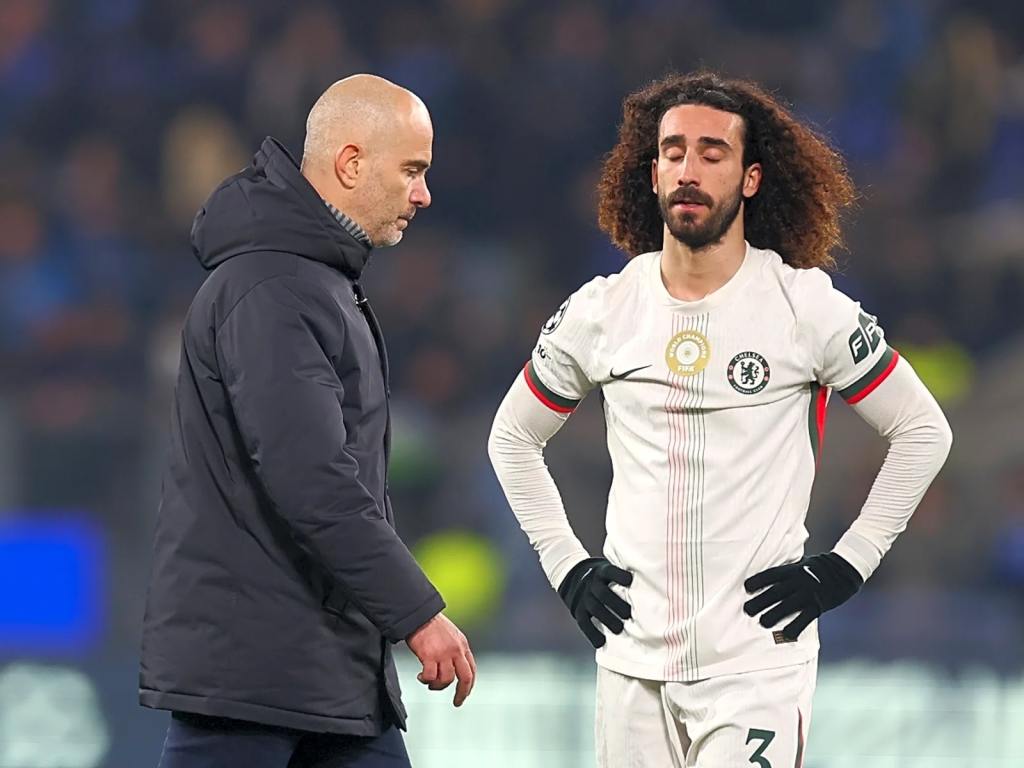 Chelsea's Coach Enzo Maresca and Player Marc Cucurella (Photo Credit: Chelsea via X)