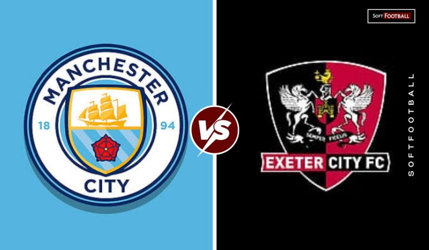 manchester city vs Exeter City.(photo credits: softfootball media)