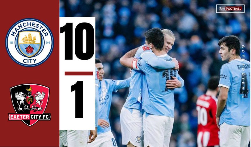 Manchester city vs Exeter City (Photo Credit: Softfootball Media)