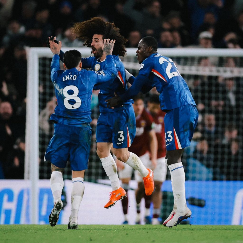 Marc Cucurella after scoring the equalizer for Chelsea (Photo Credit: Chelsea facebook page)
