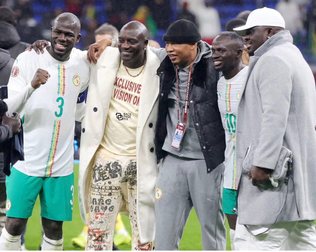Akon, Sadio Mane, El Hadji Diouf and Kalidou Koulibaly. (Photo Credit: Senegal Media)