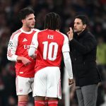 Mikel Arteta and Eberechi Eze. (Photo Credit: Arsenal Media).