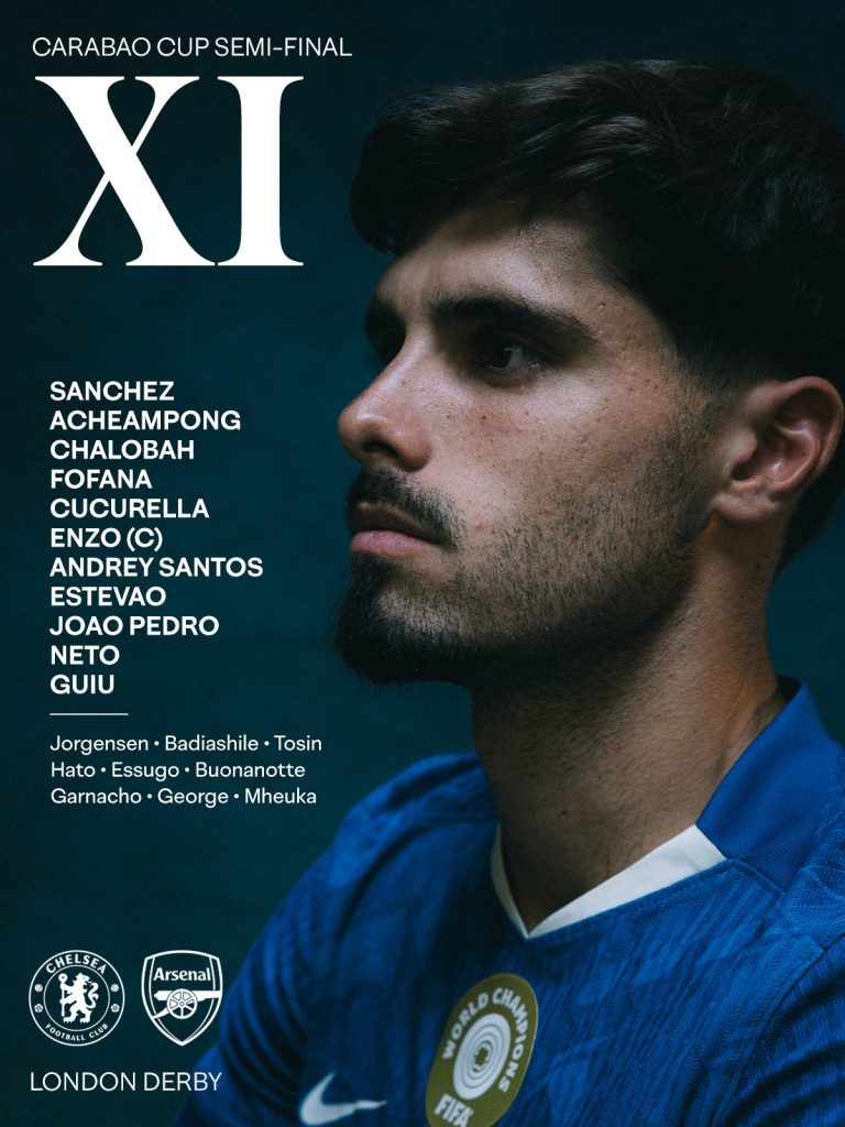Chelsea Release Lineup for Semi-Final Clash Against Arsenal - Photo Credit : Chelsea, X