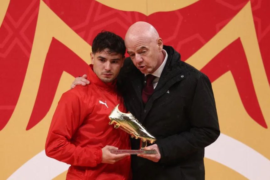Ibrahim Diaz and FIFA president Gianni Infantino. (Photo Credit: Fabrizio Romano Media).