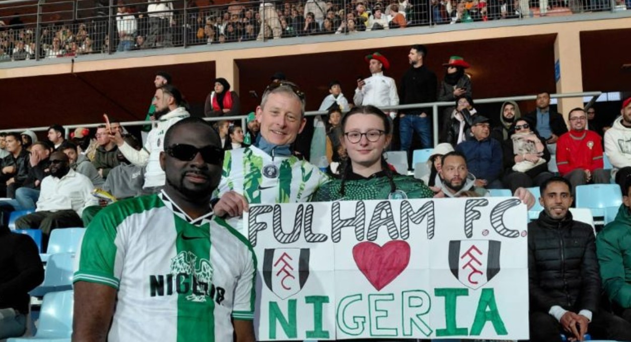 Fulham fans in Morocco for Nigeria. (Photo Credit: Making of Champions Media).