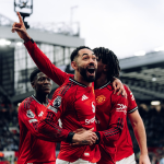 Man United players celebrate after scoring (Photo Credit: Manchester United via X)