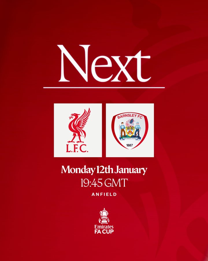 Liverpool vs Barnsley. (photo credit: liverpool via x)