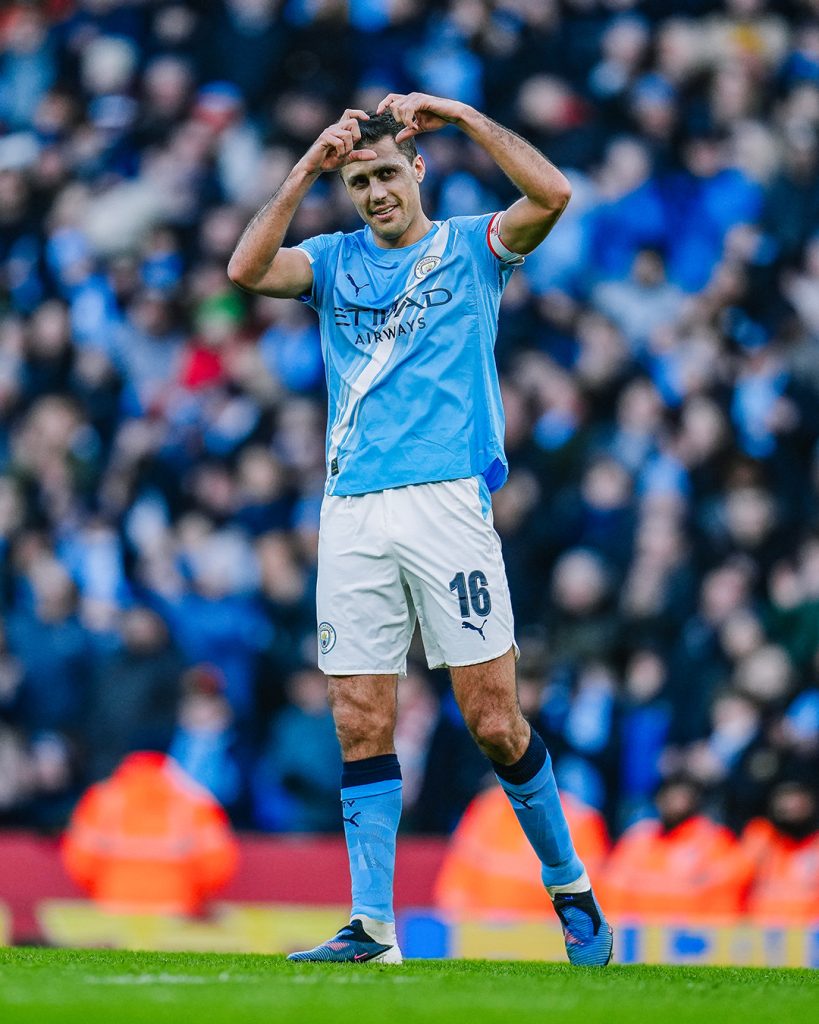 Rodri after scoring (Photo Credit: Manchester city X handle)
