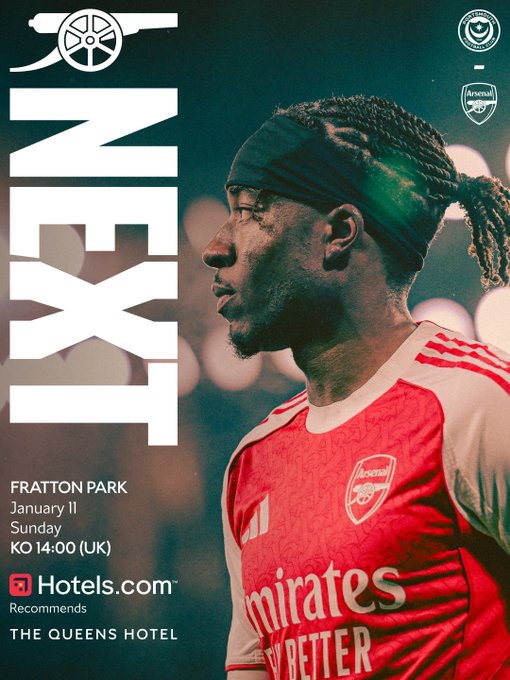 Portsmouth vs Arsenal.(photo credits: arsenal via x)