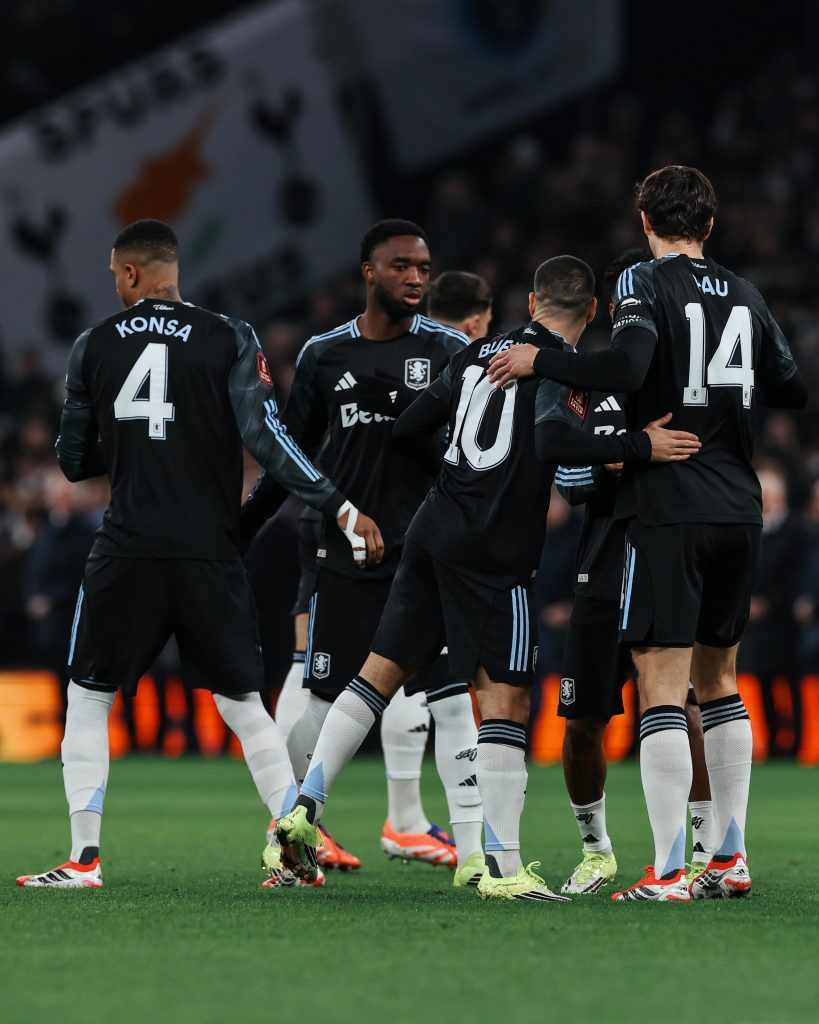 Aston Villa after scoring (Photo Credit: Aston Villa via X)