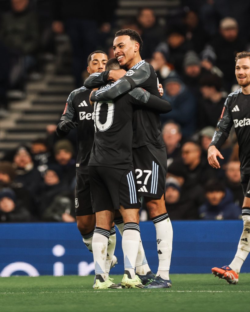 Emil Buendia and Rogers after scoring (Photo Credit: Aston Villa via X)