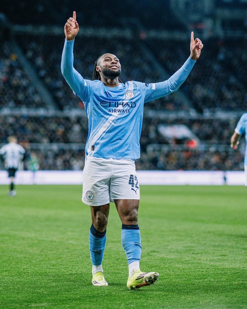 Antonnie Semenyo after scoring (Photo Credit: Manchester city X handle)