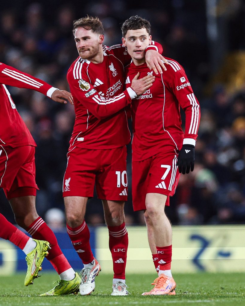 Florian Wirtz after scoring (Photo Credit: Liverpool via X)