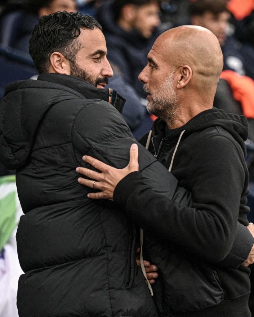 Ruben Amorim and Pep Guardiola (Photo Credit: @SimplyUtd via X)