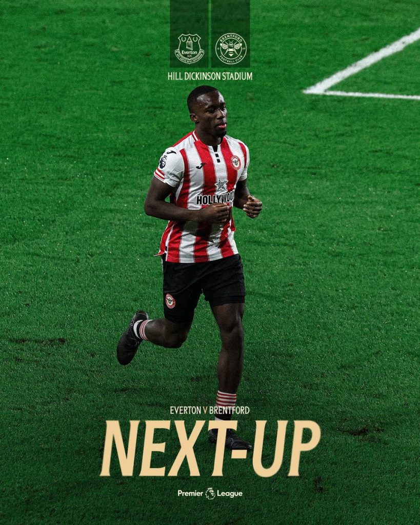 Everton vs Brentford. (brentford via x )