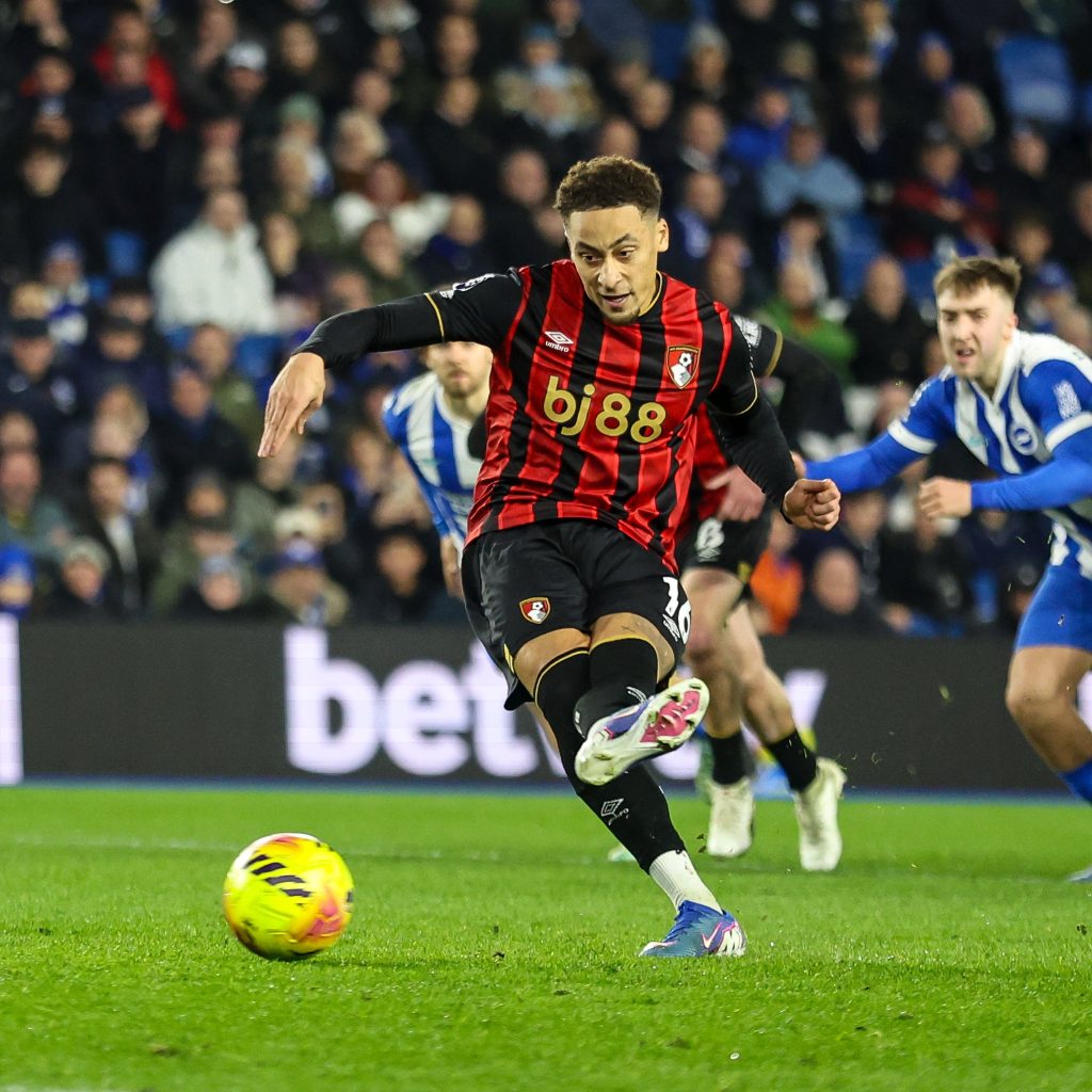 Marcus Tavernier scores a penalty for Bournemouth (Photo Credit: Bournemouth via X)