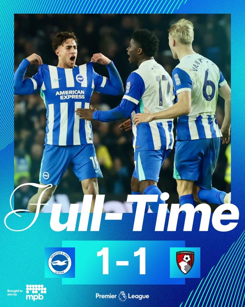 Brighton vs Bournemouth match report (Photo Credit: Brighton via X)