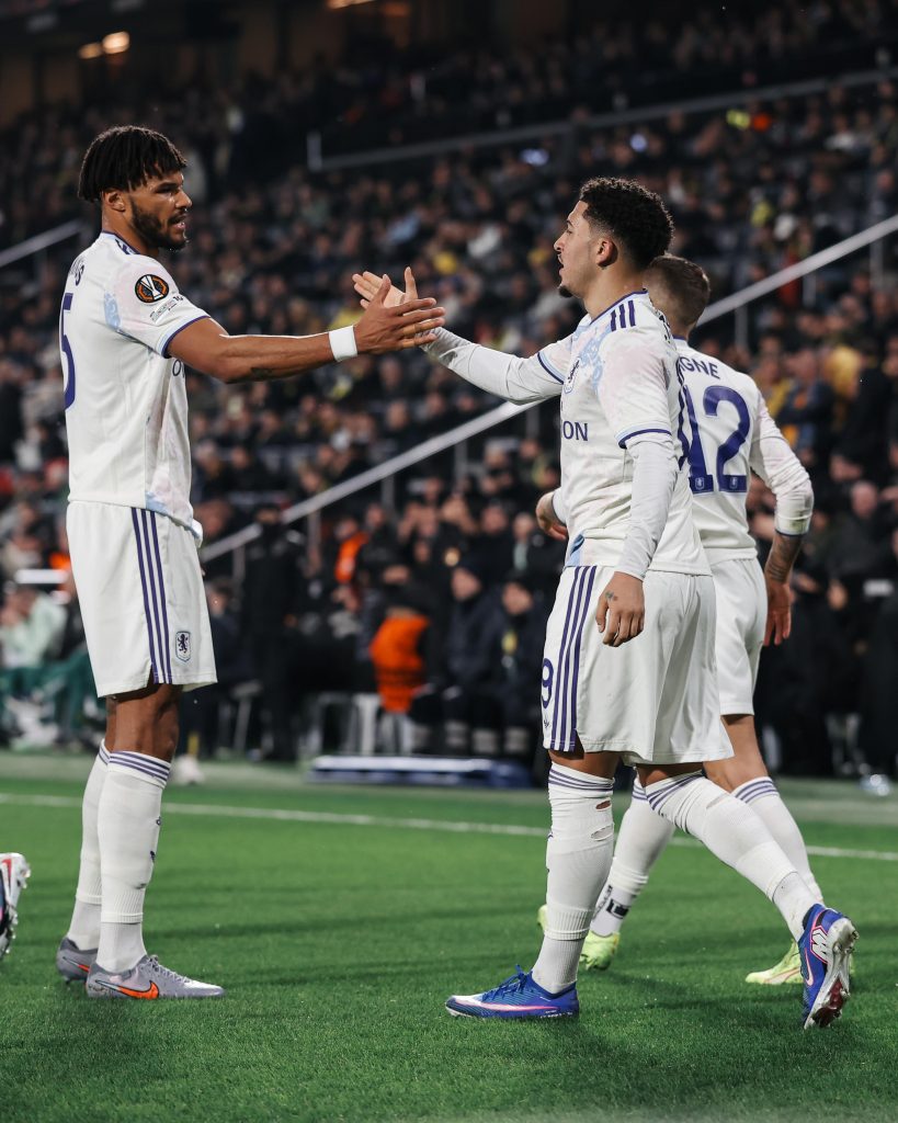 Tyrone Mings and Jordan Sancho  (Photo Credit: Aston Villa Via X)