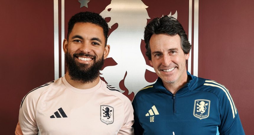 Douglas Luiz and Unai Emery (Photo Credit: Aston Villa via X)