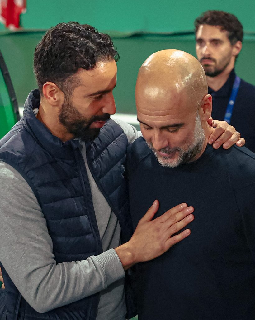 Ruben Amorim and Pep Guardiola (Photo Credit: Premier League via X)
