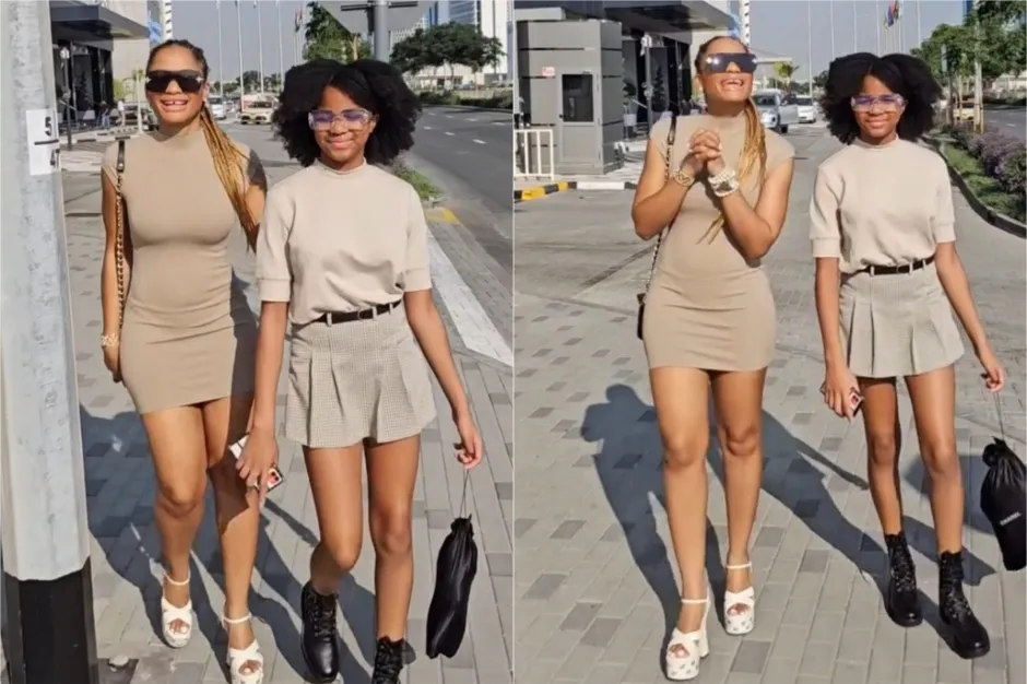 Kanu Nwankwo's Wife & Daughter Pinky Amara - Photo Credit : Skabash