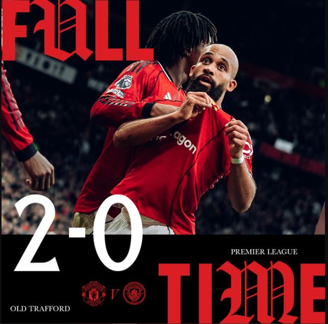 Manchester United 2-0 Manchester City. (Photo Credit: Man United Media).