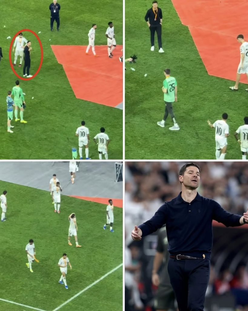 Real madrid players, including Kylian Mbappé, heading straight to the dressing room, Rejecting Alonso idea to give Barcelona a guard of Honour - Photo Credit : footyroom
