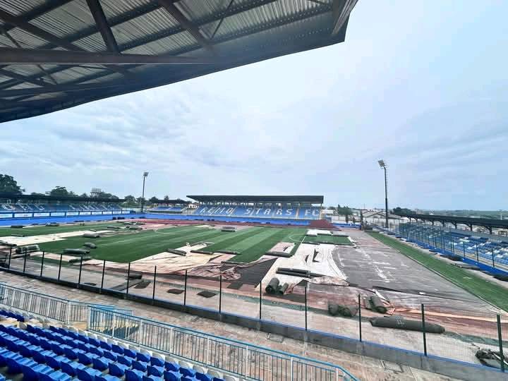Remo Stars Stadium dduring Renovation - Photo Credit : Nigeria Football News, Facebook