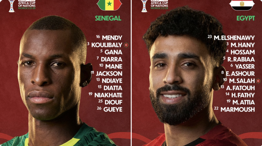 AFCON 2025: CAF Release Starting Lineups for Senegal vs Egypt Semi-Final Clash - Photo Credit : CAF_Online, X