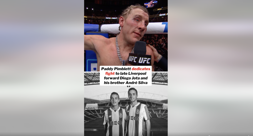 Paddy Pimblett Dedicates UFC Fight to Late Liverpool Star Diogo Jota and Brother André Silva - Photo Credit : Softfootball, Media