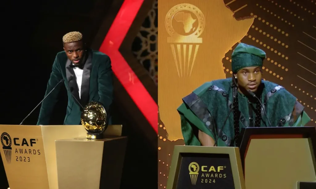 Victor Osimhen, the 2023 winner, and Ademola Lookman, crowned in 2024 - Photo Credit : Dailypost Nigeria