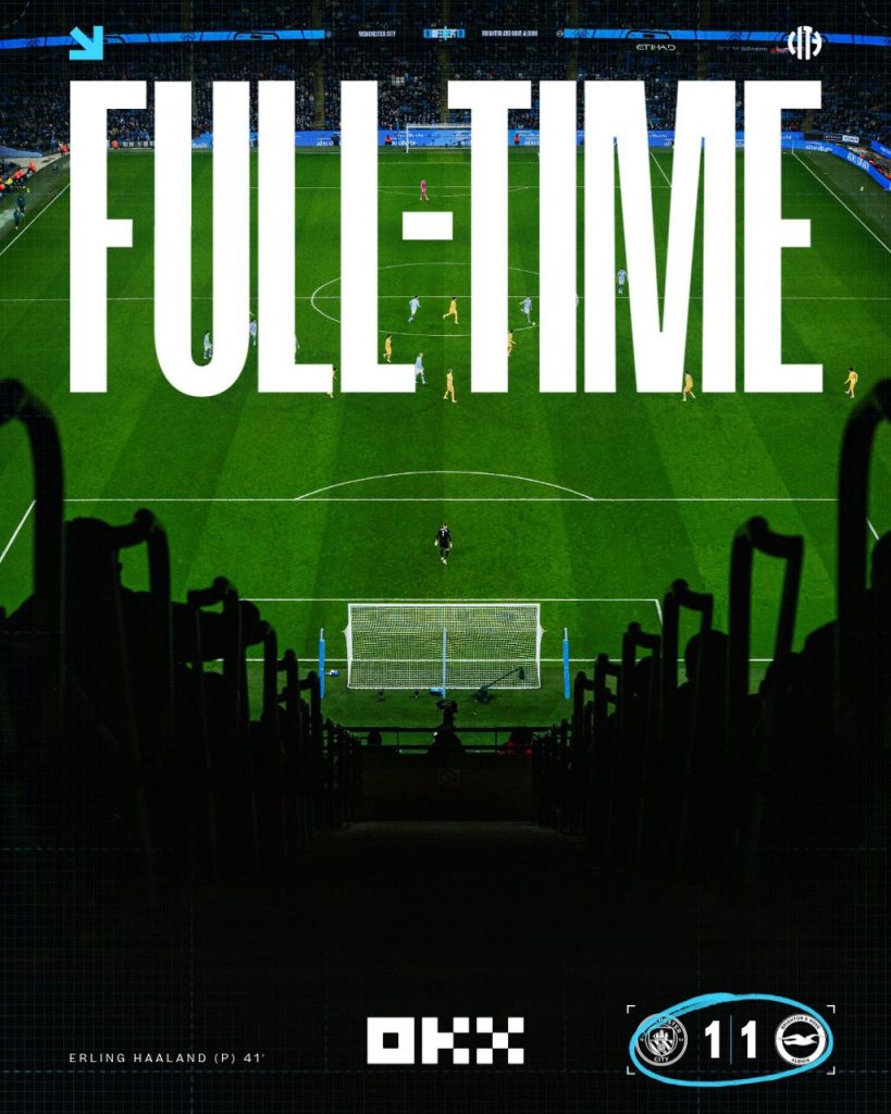 Manchester City Vs Brighton (Photo Credit: Manchester City via X)