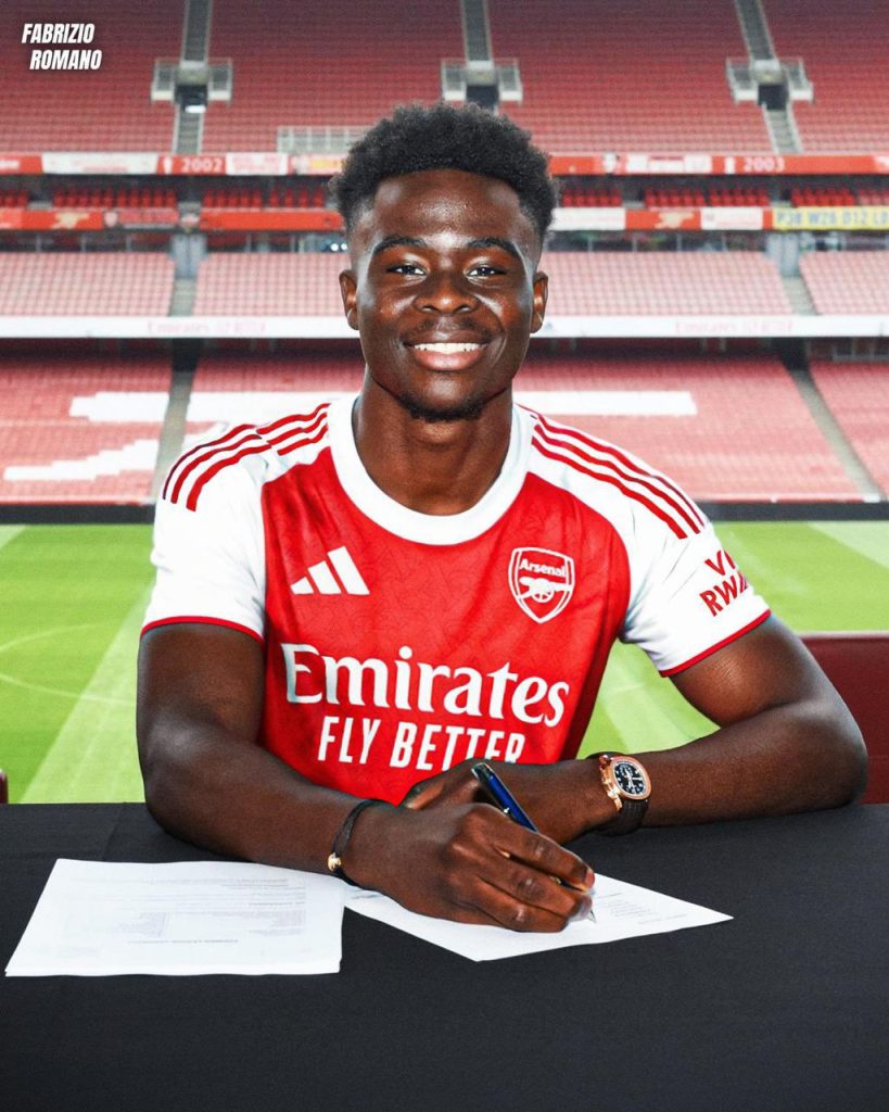 Bukola Saka (Photo Credit : Fabrizio Romano Via X )