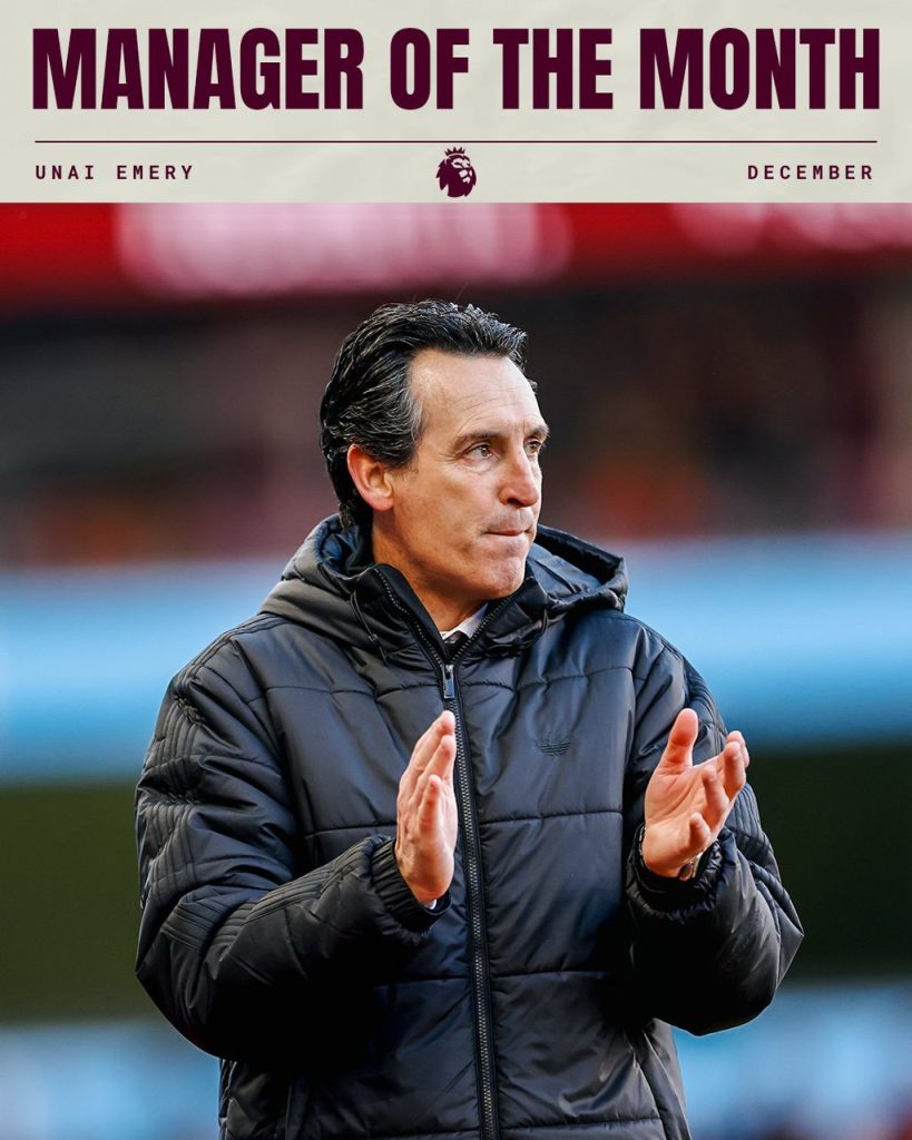Unai Emery (Photo Credit: Aston Villa via X)