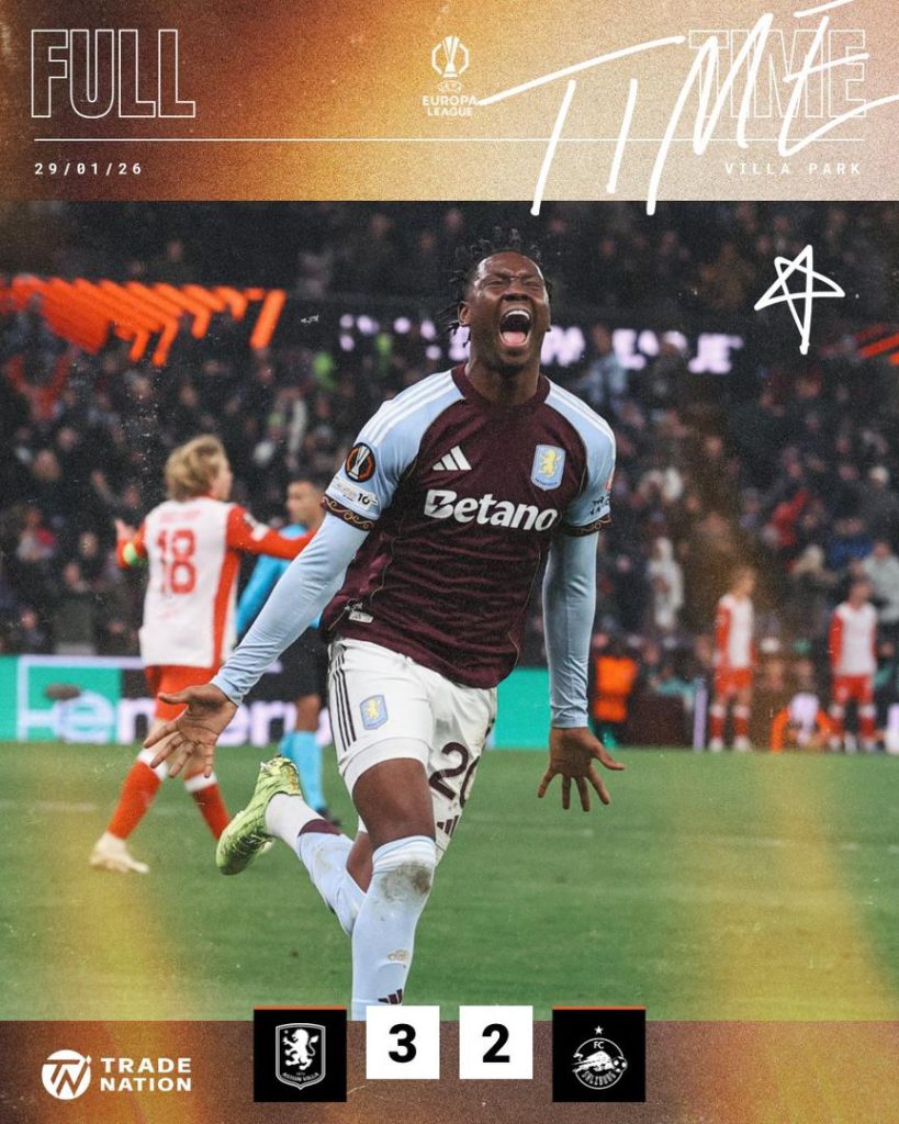 Aston Villa Vs salzburg (Photo Credit: Aston Villa Via X)