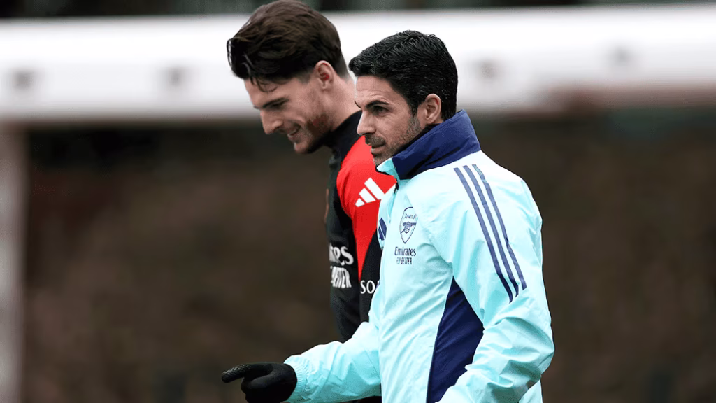 Mikel Arteta and Declan Rice (Photo Credit: Arsenal  website)