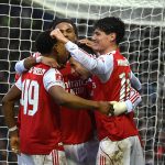 Arsenal players after scoring (Photo Credit: Arsenal X handle)
